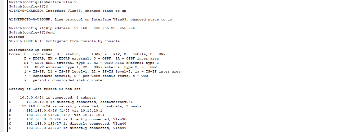 Default Gateway Configuration